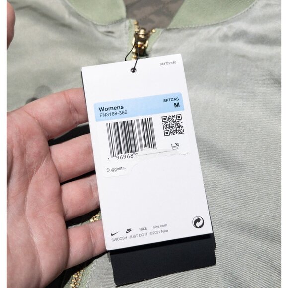 Nike Sportswear Reversible Bomber Jacket Women's Medium Quilted Green FN3168-386 - Picture 6 of 16